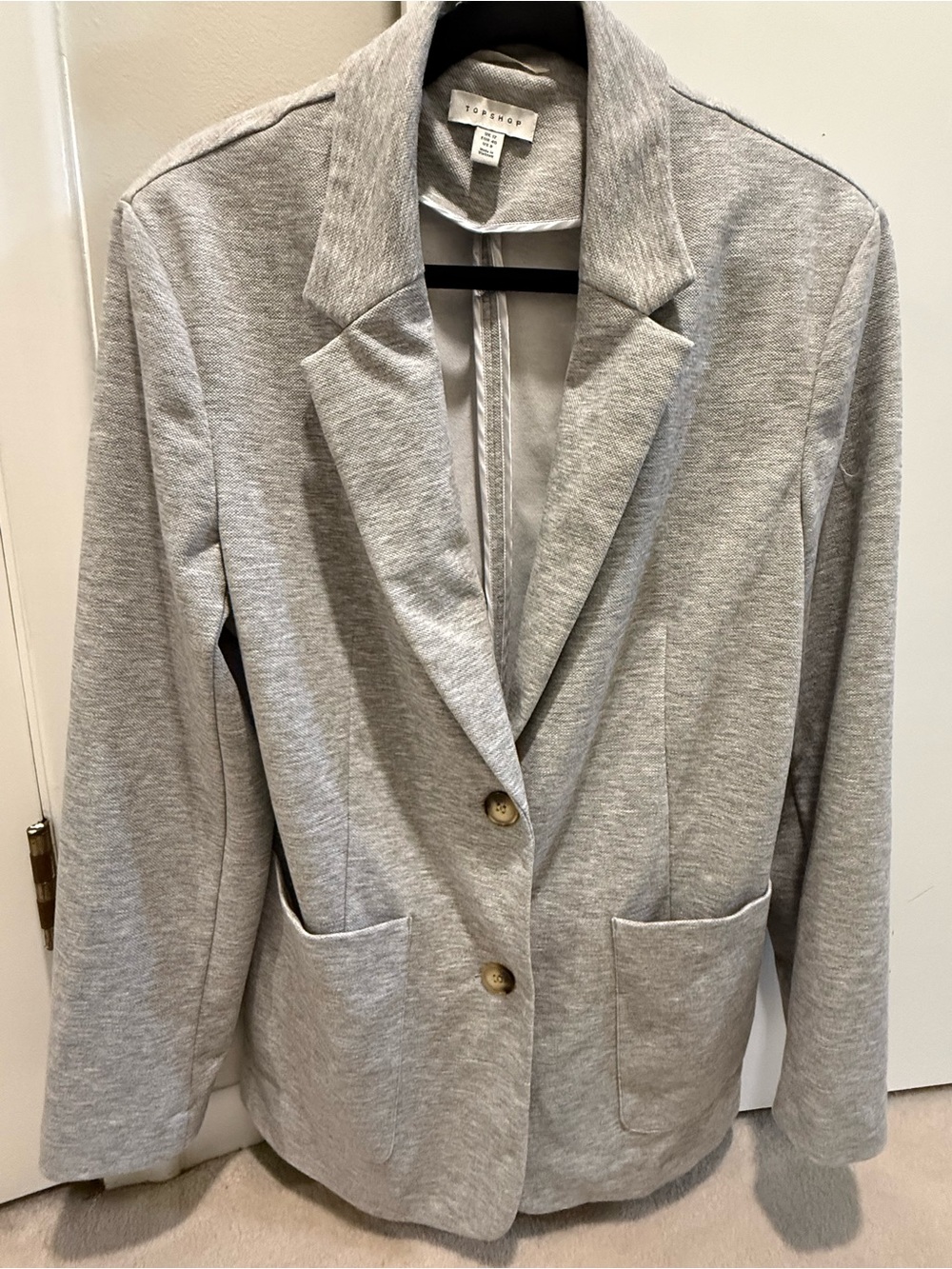 Topshop Light Gray Knit Blazer Jacket